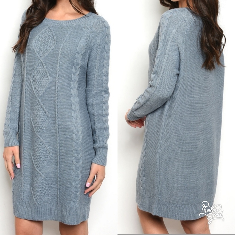 *HP* Blue Long Sleeve Sweater dress